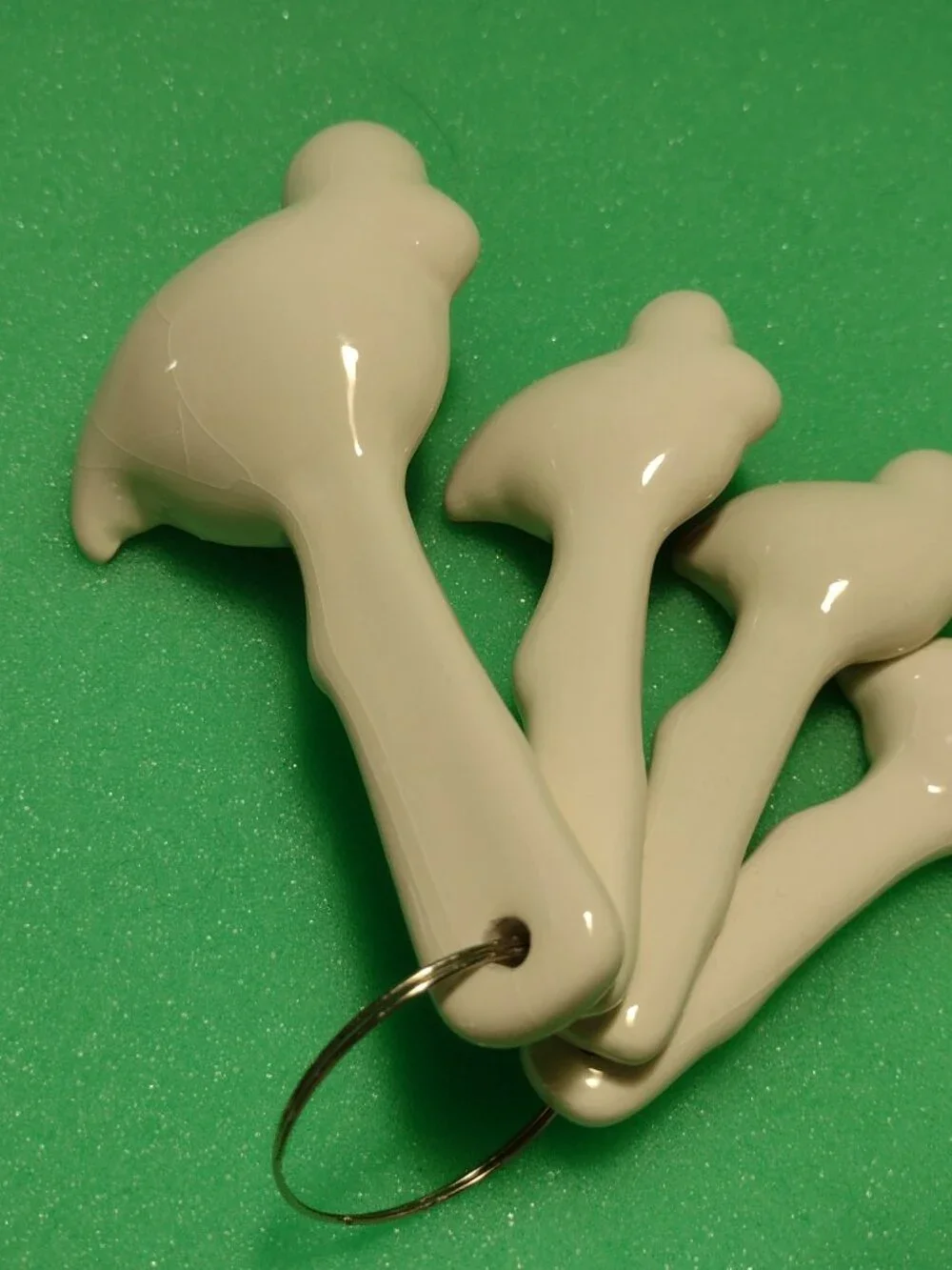 Ceramic Pink Flamingo Nesting Measuring Cups  and Measuring Spoons Set of 4 Each